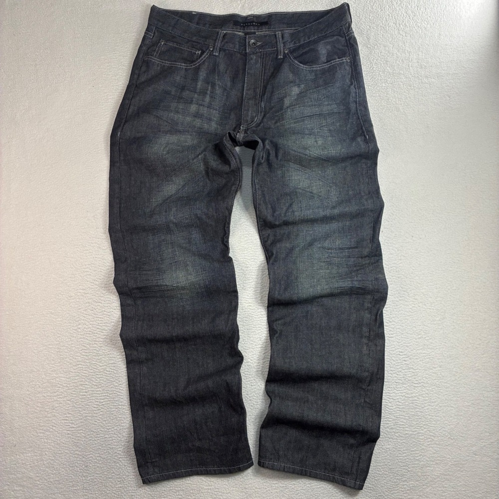 Y2K Sean John Baggy Jeans Men 36x35 Black Fade Loose Skater Straight Embroidered